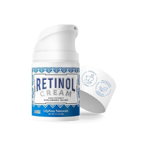 LilyAna Naturals Retinol Cream - Made in USA, Anti Aging Moisturizer for Face and Neck, Wrinkle, Retinol Complex - 1.7oz