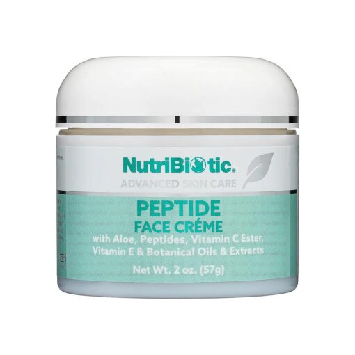 NutriBiotic - Peptide Face Creme with GSE, 2 Oz | Ultra-Hydrating | Collagen Synthesis Support | with Botanical Extracts & Oils & Vitamin E | Natural Fragrance & Paraben Free