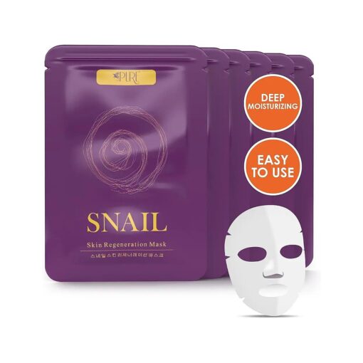 Korean Face Mask - 10ct Snail Mucin Hydrating Face Masks Anti Wrinkle Anti Aging Deep Moisturizing Natural Snail Mucin Mask Sheet Mask Paraben Free Facial Skin Care Products Korean Skin Care