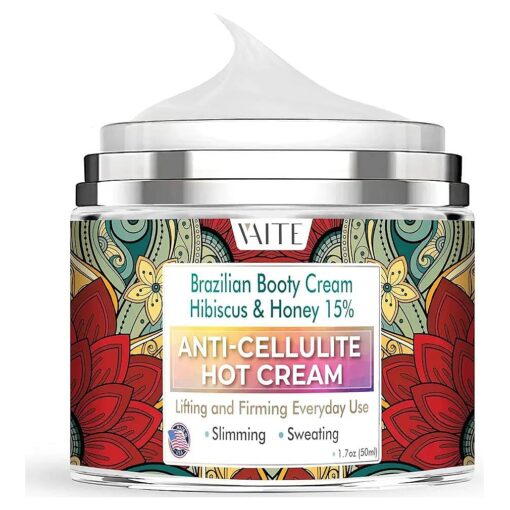 VAITE Cellulite Hot Cream with Hibiskus and Honey - Skin Tightening Anti-Cellulite Cream for Women and Men - Reduces the Appearance of Cellulite - Brazilian Firming Cream