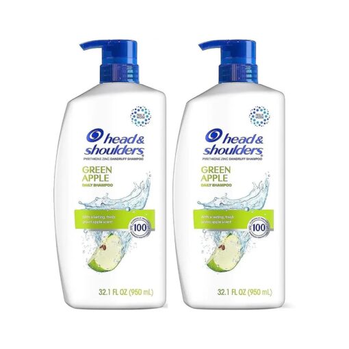 Head & Shoulders Dandruff Shampoo, Clinically Proven Anti Dandruff & Scalp Care Treatment, Fresh Green Apple Scent, Paraben-Free, 32.1 Fl Oz Each, 2 Pack