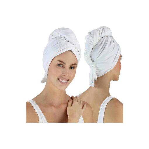 Anti Frizz Premium Cotton Hair Towel Enhances Healthy Natural Hair - Plop Wrap Scrunch Curly Wavy or Straight Hair -Extra Long Thick Hair