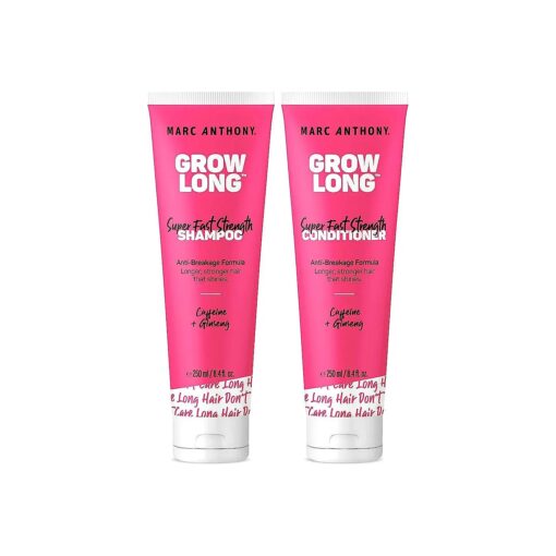 Marc Anthony Shampoo and Conditioner Set, Grow Long Biotin - Anti-Frizz Deep Conditioner For Split Ends & Breakage - Vitamin E, Caffeine & Ginseng for Curly, Dry & Damaged Hair