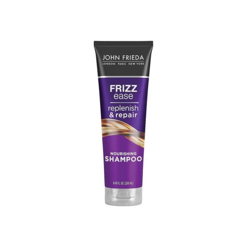 John Frieda Anti Frizz Shampoo With Argan Oil and Coconut Oil for Damage and Frizz, Paraben Free, Phthalate Free, Cruelty Free, Vegan Friendly 8.45 Oz Bottle