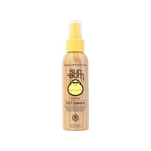 Sun Bum Revitalizing 3 in 1 Leave-In Conditioner Spray Detangler | Anti Frizz, Paraben and Gluten Free, Vegan, and Color Safe with UV Protection | 4 oz