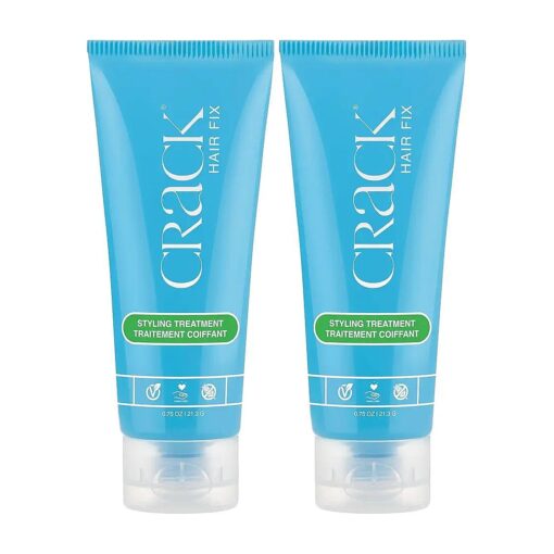 CRACK HAIR FIX Styling Creme - Multi-Tasking, Anti-Frizz, Leave-In Styling Aid With Protection from Humidity, Chlorine, Heat Treatments & Sun ( 2.5 Oz / 75 Milliliter - PACK OF TWO )