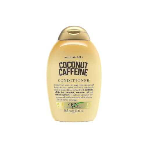 OGX Anti-Hair Fall + Coconut Caffeine Strengthening Conditioner with Caffeine, Coconut Oil & Coffee Extract, 13 Fl Oz