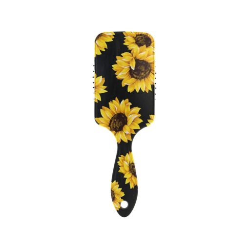 Sunflower Black Hair Brush for Wet & Dry Hair Grip Soft Bristles for Anti Static & Frizz Air Cushion Comb for Women Girls