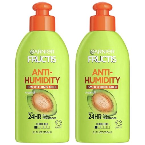 Garnier Fructis Style Anti-Humidity Smoothing Milk, All Hair Types, Sleek, 5.1 Fl Oz ( Pack of 2 )