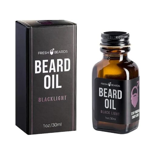 Black Light Beard Oil - Spice, Wood, and Citrus Fragrance - Men 's Beard and Mustache Oil - Soothing Anti-Itch Moisturizer & Softener - Dandruff Prevention & Healthy Beard Growth