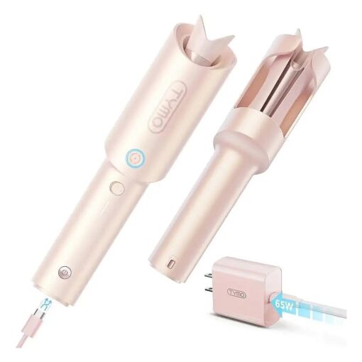 TYMO Curlgo Cordless Automatic Curling Iron - Rotating Curling Wand 1 Inch Anti-Scald & Tangle-Free for Easy Lasting Curls, Portable Hair Curler Rechargeable & Dual Voltage for Medium Hair ( 14" -22" )