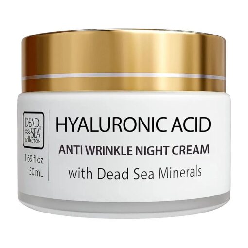 Dead Sea Collection Anti-Wrinkle Night Cream for Face with Hyaluronic Acid and Sea Minerals - Nourishing and Moisturizer Face Cream ( 1.69 fl.oz )