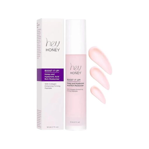 Hey Honey Skincare Boost It Up Honey Extract & Hyaluronic Acid Rich Moisturizer | Targets Premature and Advanced Signs of Aging | Cruelty Free, Clean Ingredients and Paraben Free | 1.7 Oz