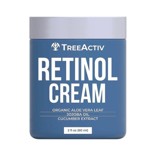 TreeActiv Retinol Cream, 2 oz, Retinol Cream for Face and Body, Gentle Retinol Moisturizer with Hyaluronic Acid, Moisturing Women and Mens Retinol Face Cream, Anti Aging Spot Wrinkle Cream, 400 Uses