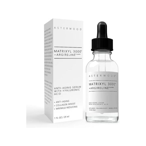 ASTERWOOD Matrixyl 3000 + Argireline Serum with Hyaluronic Acid - Anti-Aging and Anti-Wrinkle - Peptides Serum For Face, 29ml/1 oz