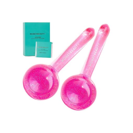 Ice Globes for Facials, Freezer Safe and Highly Effective Facial Globes for Daily Beauty Routines, Tighten Skin, Reduce Puffiness and Headaches, Enhance Circulation and Complexion ( Pink )