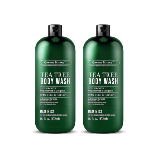 Antibacterial Tea Tree Oil Body Wash For Men & Women - ( 2 Pack X 16oz ) Remedy Soap Extra Strength - Helps Treat Acne, Athletes foot, Eczema, Toenail Fungus & Jock Itch & Ringworm - For All Skin Types