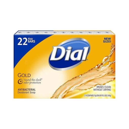 Dial Antibacterial Deodorant Bar Soap, Gold - 4 Oz, 22Count