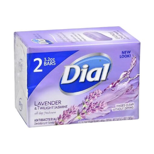 Dial Antibacterial Deodorant Soap, Lavender & Twilight Jasmine, Rinses Clean without Drying,3.2 Ounce ( Pack of 2 )