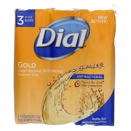 Dial Antibacterial Deodorant Soap, Gold, 4 Ounce, 3 Bars ( Pack of 4 )