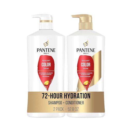 Pantene Shampoo, Conditioner and Hair Treatment Set, Radiant Color Shine, Safe for Color-Treated Hair