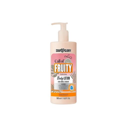 Soap & Glory Call of Fruity Body Lotion - Moisturizing Body Lotion with Vitamin E, Coconut Oil & Aloe Extracts - Tropical Fruits, Juicy Melon & Hibiscus Cocoa Butter for Dehydrated Skin ( 500ml )