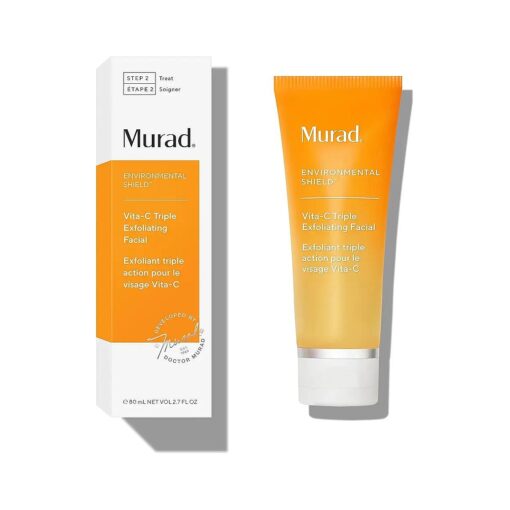 Murad Environmental Shield Vita-C Triple Exfoliating Facial - Exfoliating Facial Scrub with Antioxidant Gold Stabilized Vitamin C - Smoothing & Brightening, 2.7 Fl Oz