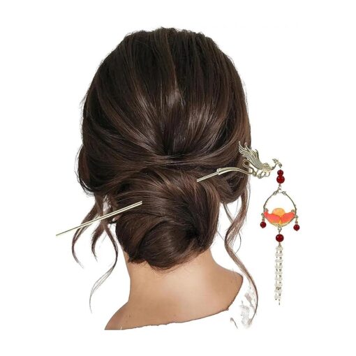 Lantern Light Hairpin Hair Stick Hair Accessories Coiled Tassel Hair Antique Hair pin for Women # 09