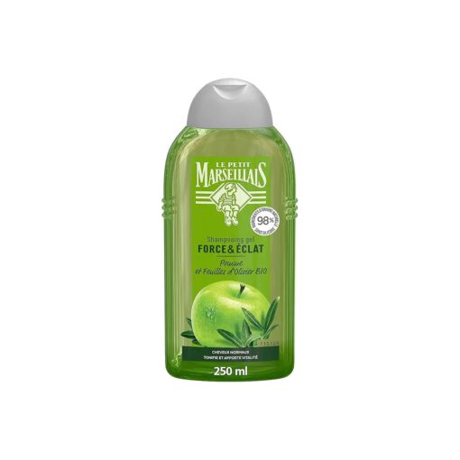 Le Petit Marseillais Strength & Emlat Shampoo All Hair Types Organic Apple & Organic Olive Leaf, 250ml