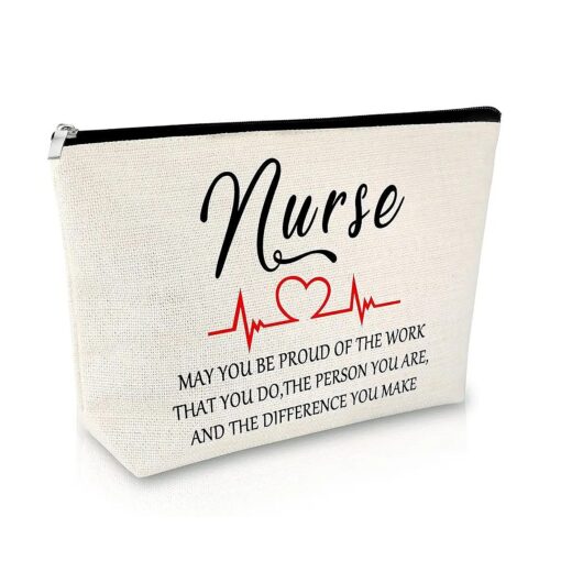 Nurse Appreciation Gift for Women Makeup Bag Nurse Practitioner Gifts Thank You Gift for Nurse Cosmetic Bag Nursing Student Graduation Gifts Christmas Birthday Retirement Gift Travel Cosmetic Pouch