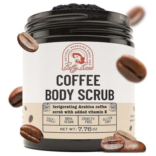 Coffee Body Scrub, Exfoliating Body Scrub, Arabica Coffee with Vitamin E Coffee Scrub, Dead Skin Body Scrubs for Women Exfoliation, Skin Care for Cellulite, Acne & Stretch Marks