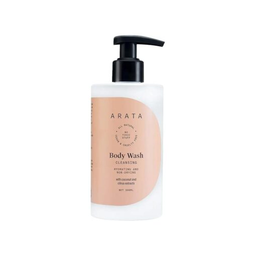 Arata Hydrating & Non-Drying Body Wash With Ayurvedic Coconut & Citrus | All Natural, Vegan & Cruelty-Free | Gentle Cleansing For Women & Men | No SLS, No Parabens - 10 Fl Oz