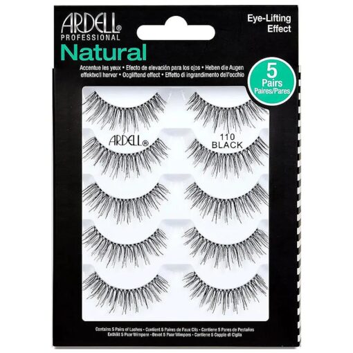 Ardell False Eyelashes Natural 110 Black, 1 pack ( 5 pairs per pack )