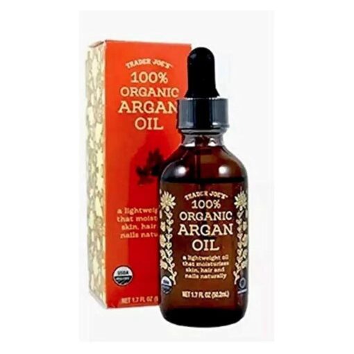 TRADER JOES 100 % Organic ARGAN OIL 1.7 Oz - A Lightweight Oil That Moisturizes Skin, Hair and Nails Naturally