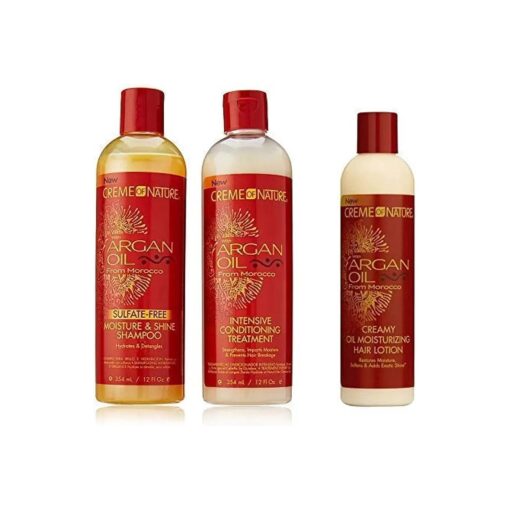 `` Creme of Nature Argan Oil Trio Set ( Moisture & Shine Shampoo, Intensive Conditioning Treatment, Oil Moisturizer )"