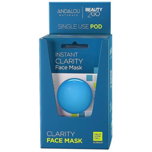 Andalou Naturals Instant Clarity Argan Oil & Blue Clay Mask Pod, Single Face Mask, 0.28 Ounce ( Pack of 6 )