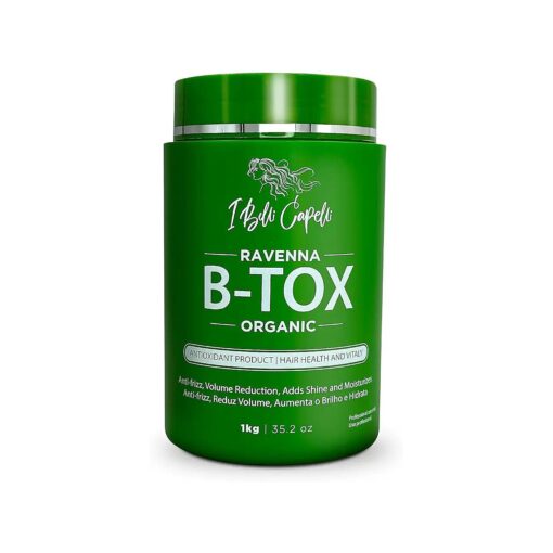 Ravenna Organic Hair B-tox Treatment - B-tox Capilar Para el Cabello, Formaldehyde-Free- Cirugia Capilar Para el Cabello- Anti-Frizz, Smoothing- 35.2 oz ( 1kg )