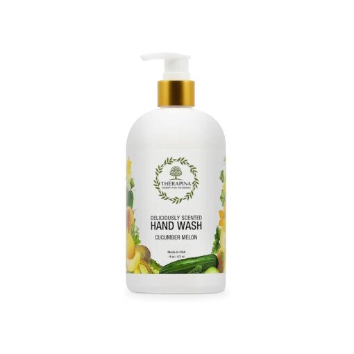 Aromatherapy Luxury Liquid Hand Soap - Vegan, Moisturizing Hand Wash with Aloe Vera, Botanical Oils, Cucumber Melon Scent - Fancy Liquid Hand Soap for Bathrooms, Kitchen, More, 16 Oz .