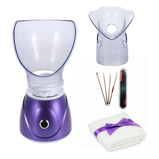 Hann Facial Steamer Professional Sinus Steam Inhaler Face Skin Moisturizer Facial Mask Sauna Spa Steamers with Aromatherapy Diffuser Humidifier Function ( Purple )