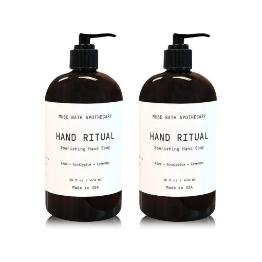 Muse Apothecary Hand Ritual - Aromatic and Nourishing Hand Soap, Infused with Natural Aromatherapy Essential Oils - 16 oz, Aloe + Eucalyptus + Lavender, 2 Pack