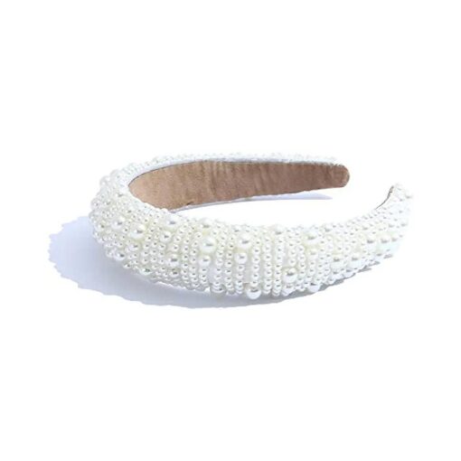 FEDANS Pearl Headbands for Women Bulky Fashion Head Band Design Bridal Elegant Wedding Headwear Wide Hairbands For Girl