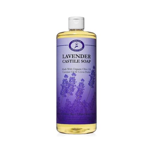 Carolina Lavender Castile Soap Liquid - Skin-Softening Olive Oil Soap Organic Body Wash - Pure Castile Soap Lavender Liquid Soap - Vegan Castille Soap Liquid ( Lavender, 32 ounces )