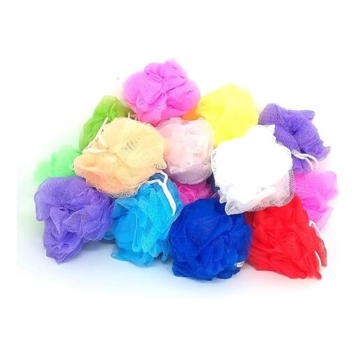 20 Small Full Bodied Quality Bath or Shower Sponge Loofahs Pouf Mesh Assorted Colors Wholesale Bulk Lot