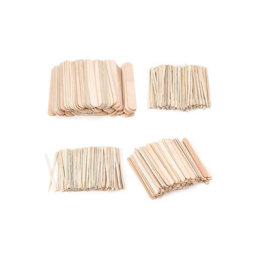 1000Pcs Wooden Wax Sticks, 4 Style Assorted Wood Waxing Sticks for Body Legs Face Waxing Applicator Sticks Eyebrow Wax Spatula Applicator for Hair Removal and Wood Craft Sticks