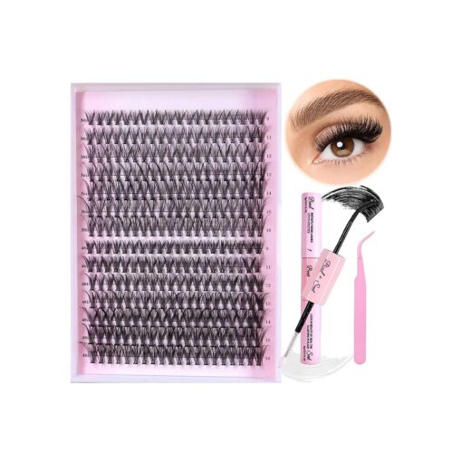 Volume Lash Clusters DIY Lash Extension Kit 300pcs Individual Lashes Kit D Curl Eyelashes Clusters With Bond and Seal 30D 40D 9mm-16mm for Self Application, by Zovimi ( 30D+40D Lash Extension Kit )