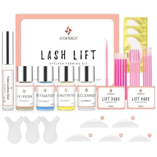 Lash Lift Kit, Eyelash Perm Kit, Professional Eyelash Curling Lash Extension Set, Glue Upgraded Version, Lash Extensions, Lash Curling, Semi-Permanent Curling Perming Wave Suitable For Salon