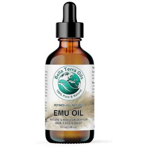 Bella Terra Oils - Emu Oil 4 oz - Genuine Pure Australian Emu, Infused with Linoleic & Oleic Acid, Perfect Companion for Lustrous Skin