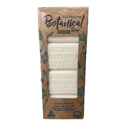 Australian Botanical Soap Bars, Goats Milk, Soya Bean Oil, 8 Bars, Net Wt, 3.4 lb, White,6.8 Ounce