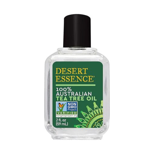 Desert Essence 100 % Australian Tea Tree Oil Therapeutic Grade Essential Oil - Skin Cleansing, Clarifying, Soothing - Refreshing Air - Skin Care, Hair Care, Powerful Green Clean - Vegan, Non-GMO - 2oz