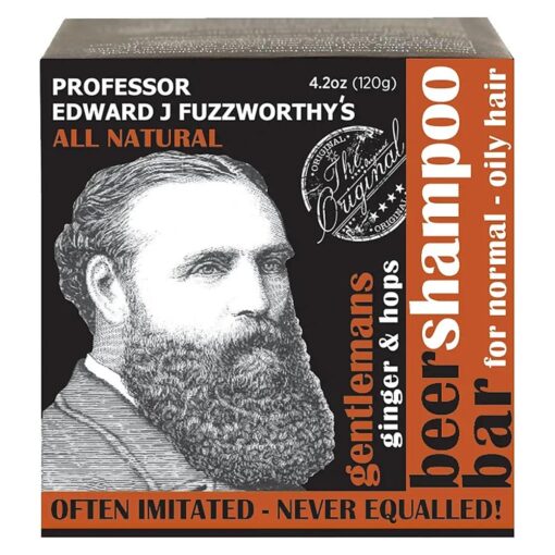 Professor Fuzzworthy 's Gentlemans BEER Beard Hair SHAMPOO Bar for Normal, Dry, Oily Hair | SCENTED with All Natural Oils From Tasmania Australia - 4.2 oz